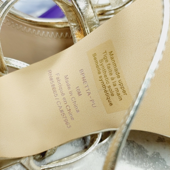 New BP Netta Platform Gold Metallic Strappy Sandals H864 - Picture 12 of 13